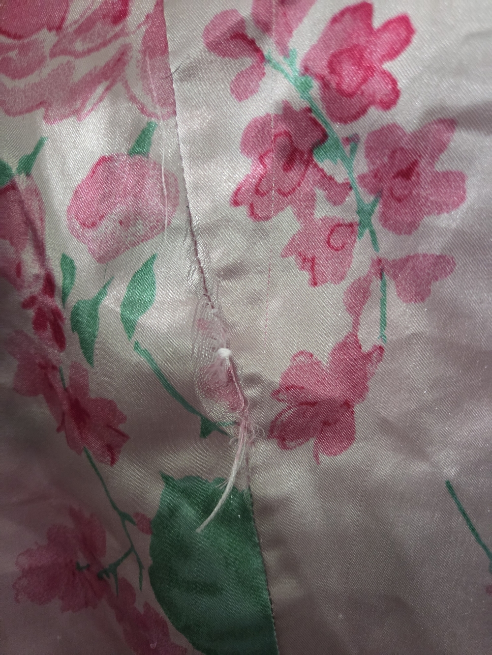 Pink Floral Satin Robe with Belt - Women’s Intimates & Sleepwear - Picture 11 of 13